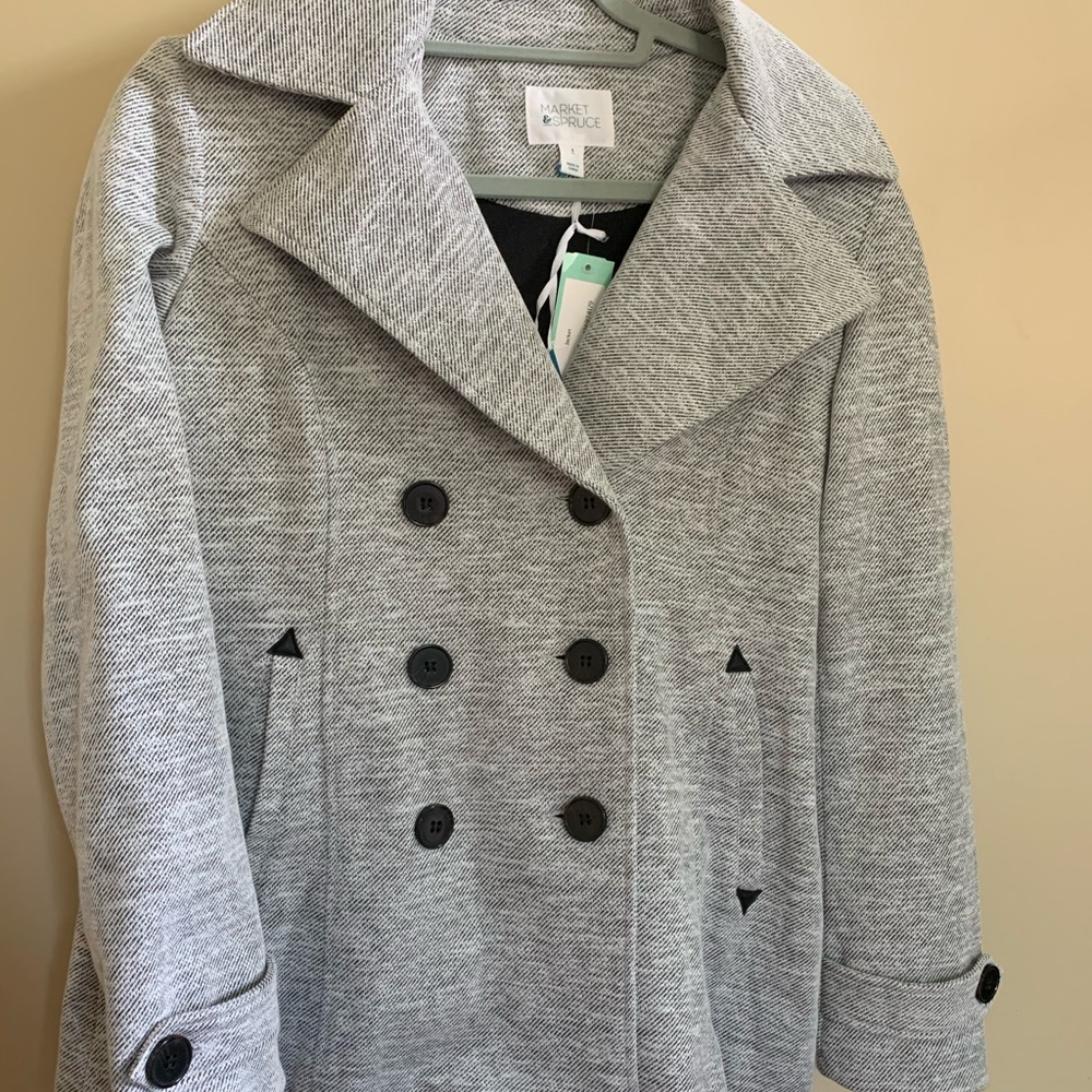 *BRAND NEW* Gray knit jacket with removable hood
